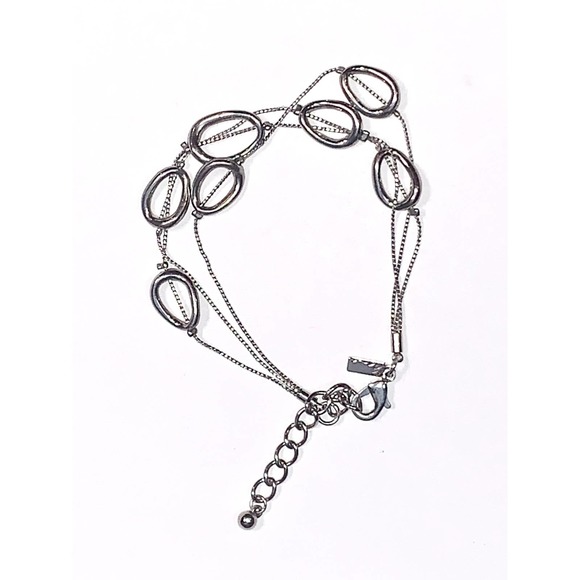 Lani Silver Tone Double Strand Station Bracelet EUC - Picture 1 of 3